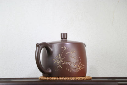 Nixing Handmade Master Teapot Bamboo Carving filter handmade nixing clay customized gifts authentic theiere