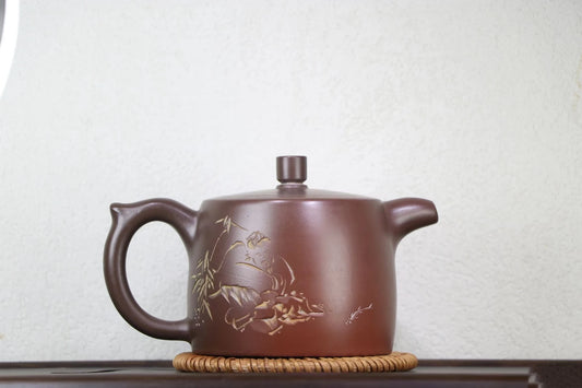Nixing Handmade Master Teapot Bamboo Carving filter handmade nixing clay customized gifts authentic theiere