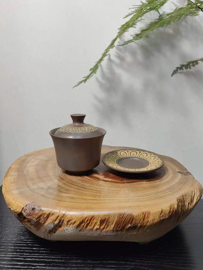 Nixing Handmade Teapot  Carving Gaiwan filter handmade nixing clay customized gifts authentic theiere