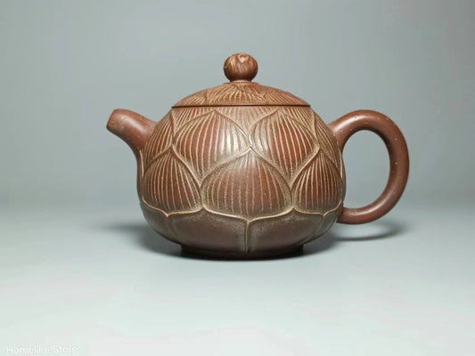 Nixing Handmade Teapot Lotus Full Carving filter handmade nixing clay customized gifts authentic theiere