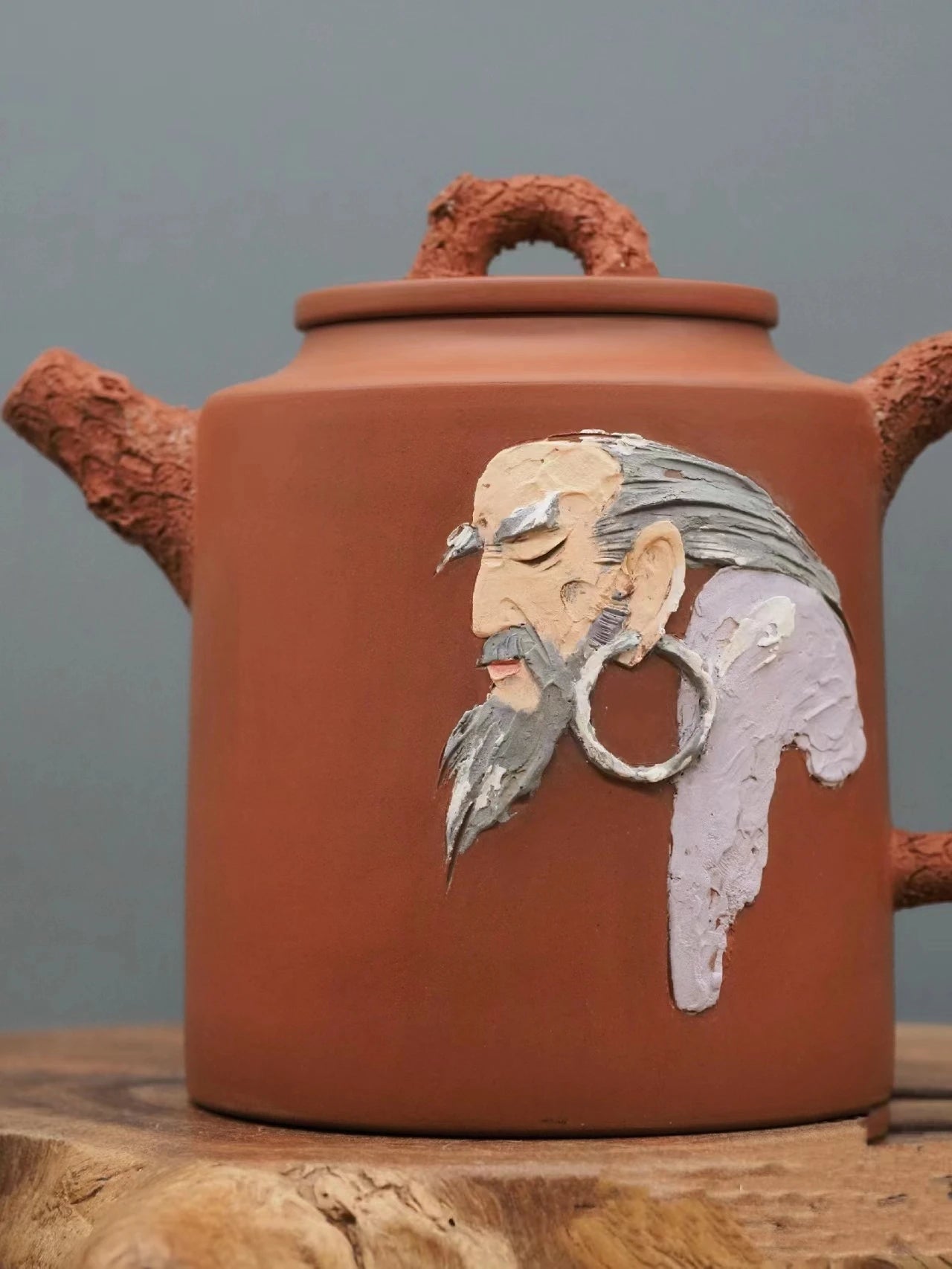 Nixing Handmade Teapot Master Dharma's Carving filter handmade nixing clay customized gifts authentic theiere