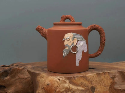 Nixing Handmade Teapot Master Dharma's Carving filter handmade nixing clay customized gifts authentic theiere