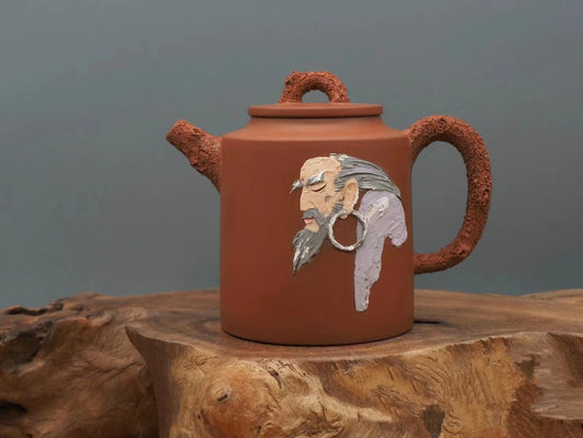 Nixing Handmade Teapot Master Dharma's Carving filter handmade nixing clay customized gifts authentic theiere