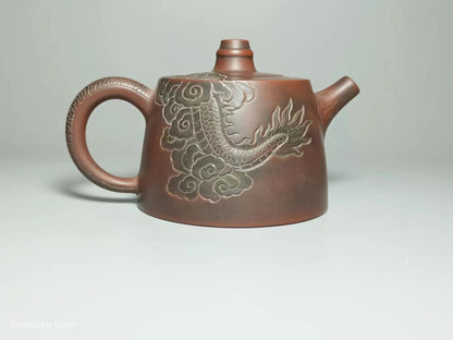 Nixing Handmade Teapot Master Dragon  Carving filter handmade nixing clay customized gifts authentic theiere