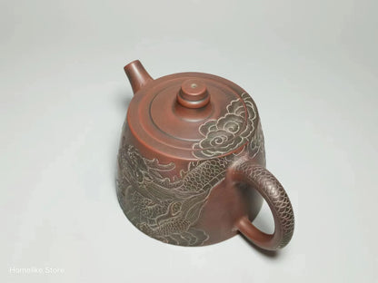 Nixing Handmade Teapot Master Dragon  Carving filter handmade nixing clay customized gifts authentic theiere