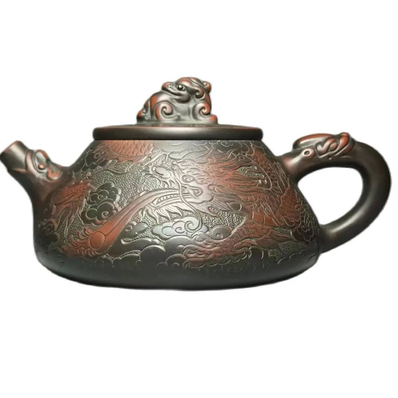 Nixing Handmade Teapot Master Dragon and Phoenix Carving filter handmade nixing clay customized gifts authentic theiere