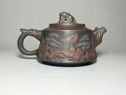 Nixing Handmade Teapot Master Landscape Carving filter handmade nixing clay customized gifts authentic theiere