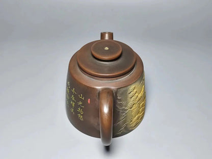 Nixing Handmade Teapot Master LiangXin Landscape Carving filter handmade nixing clay customized gifts authentic theiere