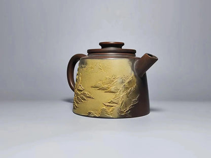 Nixing Handmade Teapot Master LiangXin Landscape Carving filter handmade nixing clay customized gifts authentic theiere