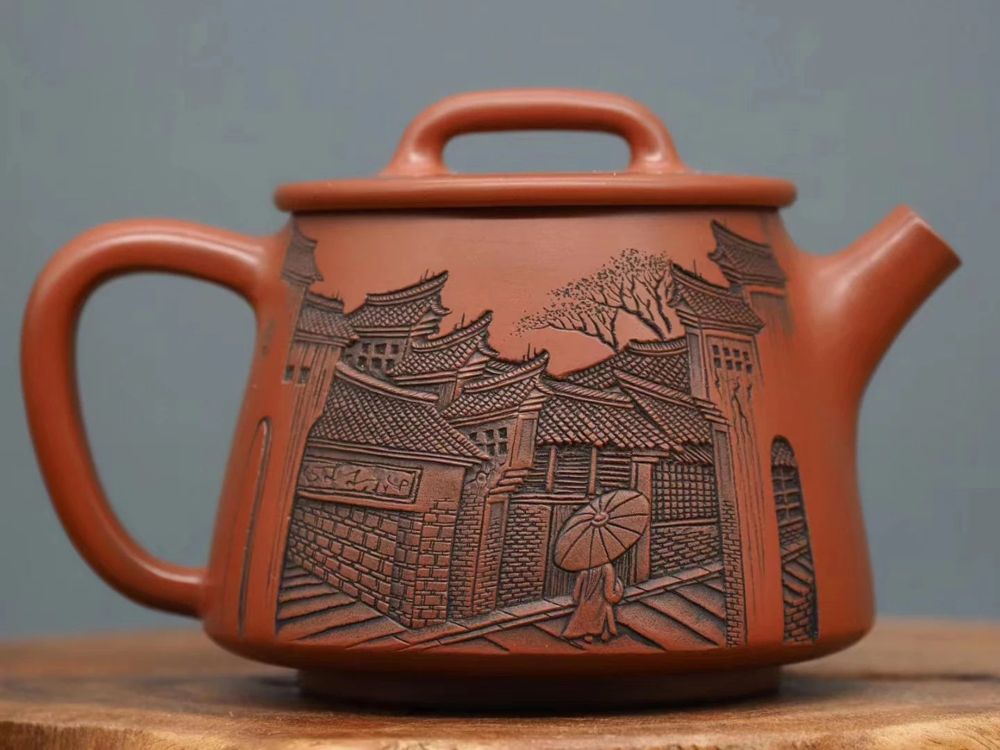 Nixing Handmade Teapot Master Tang Tianyuan House Carving  filter handmade nixing clay customized gifts authentic theiere
