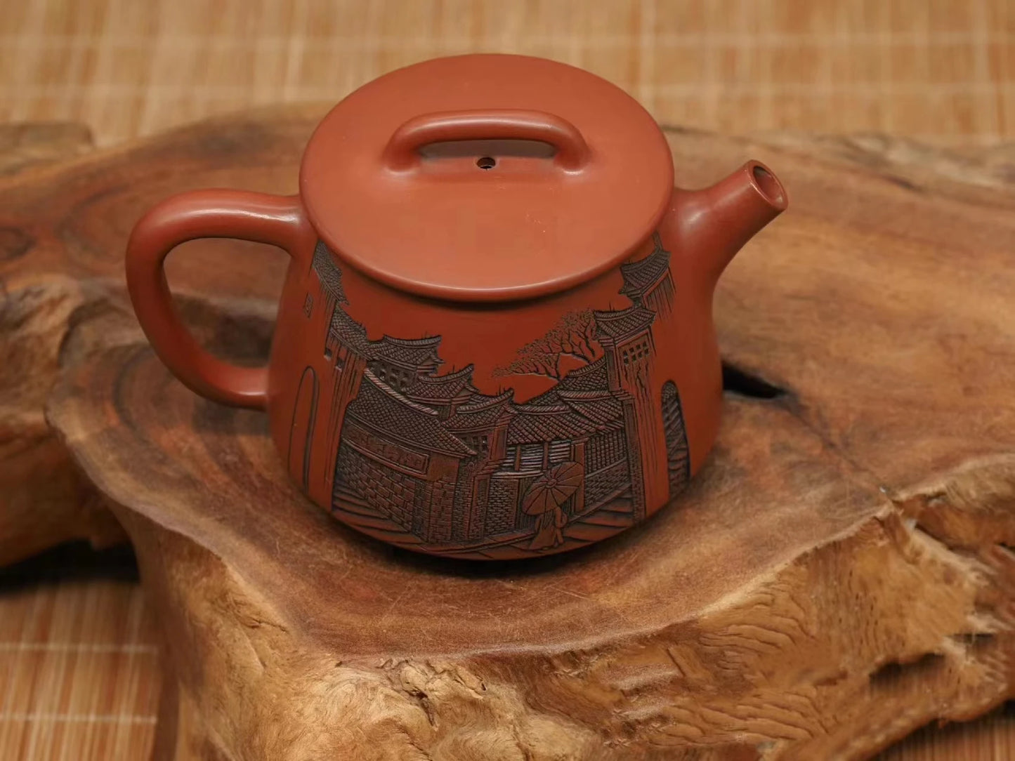 Nixing Handmade Teapot Master Tang Tianyuan House Carving  filter handmade nixing clay customized gifts authentic theiere