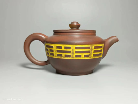 Nixing Handmade Teapot Taoist Bagua Carving filter handmade nixing clay customized gifts authentic theiere
