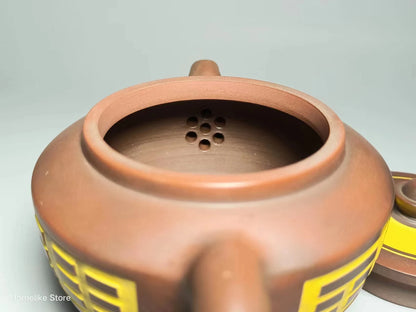 Nixing Handmade Teapot Taoist Bagua Carving filter handmade nixing clay customized gifts authentic theiere