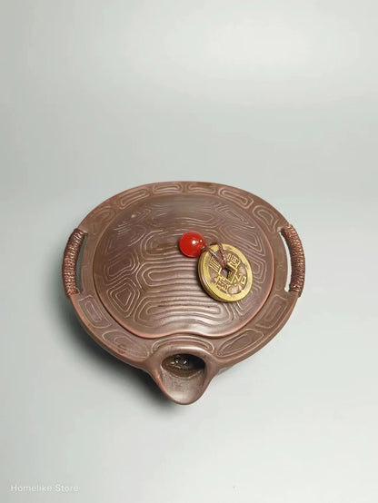 Nixing Handmade Turtle Teapot Carving filter handmade nixing clay customized gifts authentic theiere