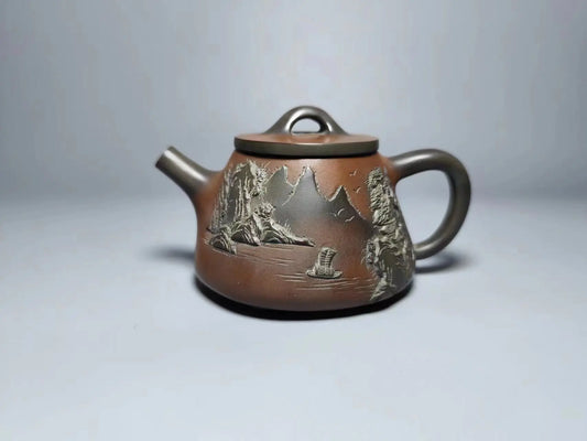 Nixing Master Handmade Carving Teapot  filter handmade nixing clay customized gifts authentic theiere
