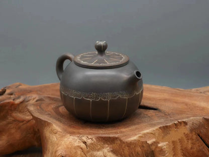 Nixing Master Handmade Teapot Landscape Carving filter handmade nixing clay customized gifts authentic theiere