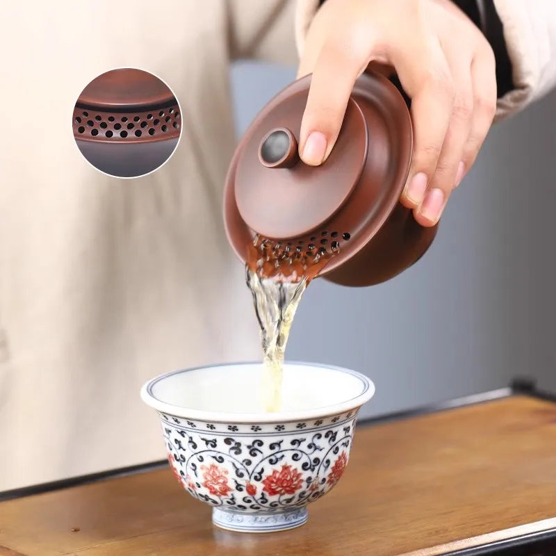 Nixing New Style Gaiwan Teapot Kettle(not Yixing) nixing Tao Pure Handmade Teapot for Dalongpao Gift Box Package Kung Fu Tea