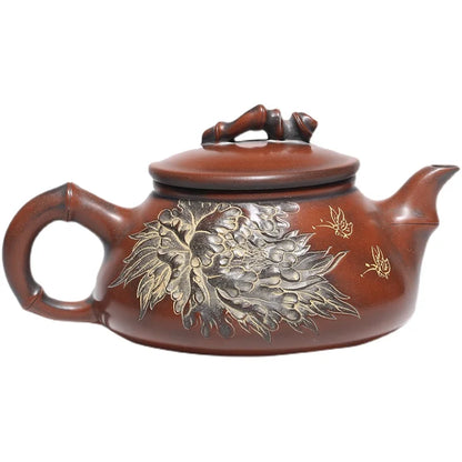 Nixing teapot tea pot filter Peony Flower handmade Teapot Kettle  nixing clay customized gifts authentic Teapot theiere
