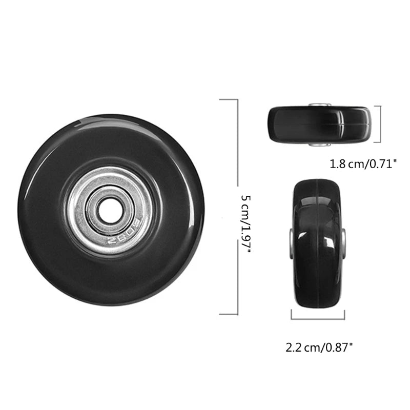 Noiseless Rolling Wheels Durable Wheels for Luggage Suitcase Smooth Quiet Travel