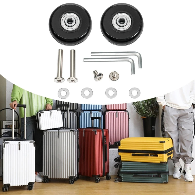 Noiseless Rolling Wheels Durable Wheels for Luggage Suitcase Smooth Quiet Travel