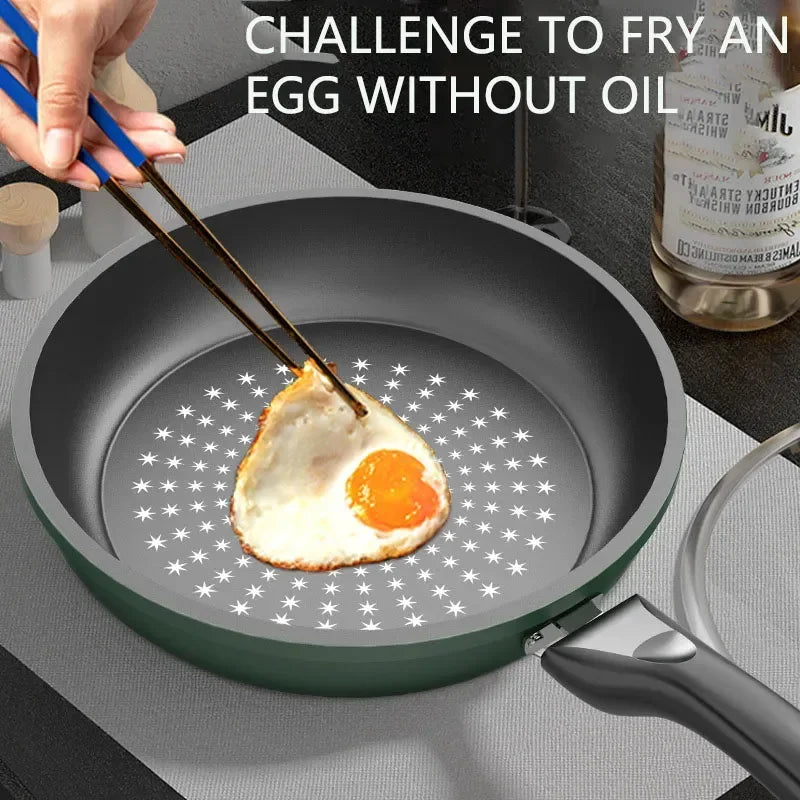 Non-Stick Pan Panelas antiaderentes Kitchen Pan Fogão a gás panela universal Non-Stick Pan With Lid No Oily Fume Frying Pan