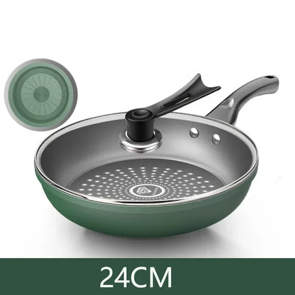 Non-Stick Pan Panelas antiaderentes Kitchen Pan Fogão a gás panela universal Non-Stick Pan With Lid No Oily Fume Frying Pan