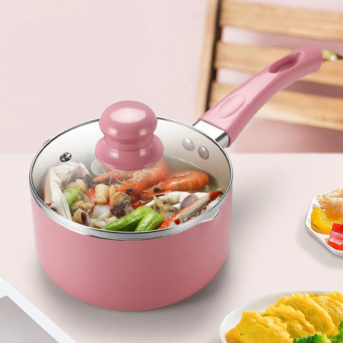 Non-stick Coating Aluminium Saucepan with Lid Milk Pot
