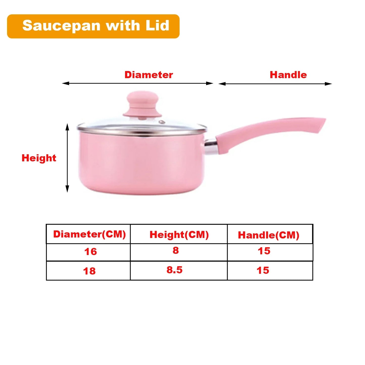 Non-stick Coating Aluminium Saucepan with Lid Milk Pot