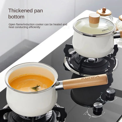 Non-stick milk pot ceramic baby complementary food pot baby enamel small milk pot gas stove induction cooker general