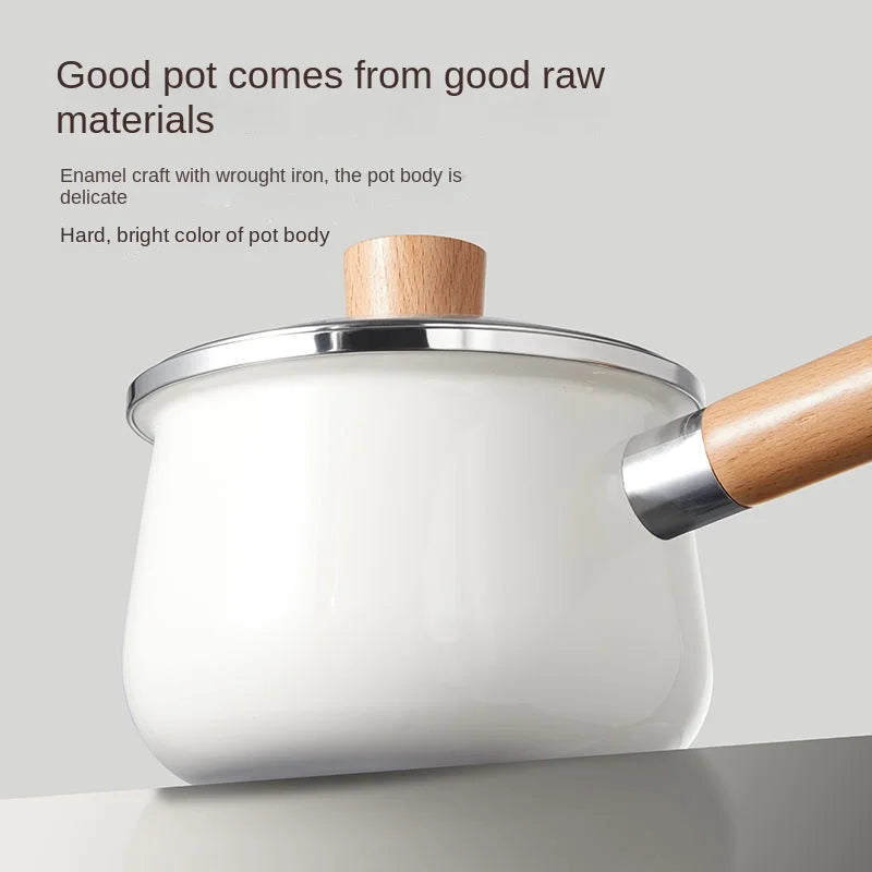 Non-stick milk pot ceramic baby complementary food pot baby enamel small milk pot gas stove induction cooker general