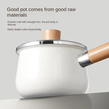 Non-stick milk pot ceramic baby complementary food pot baby enamel small milk pot gas stove induction cooker general