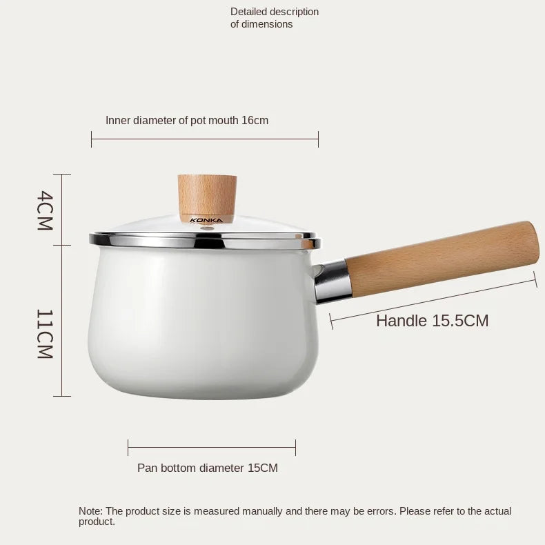 Non-stick milk pot ceramic baby complementary food pot baby enamel small milk pot gas stove induction cooker general