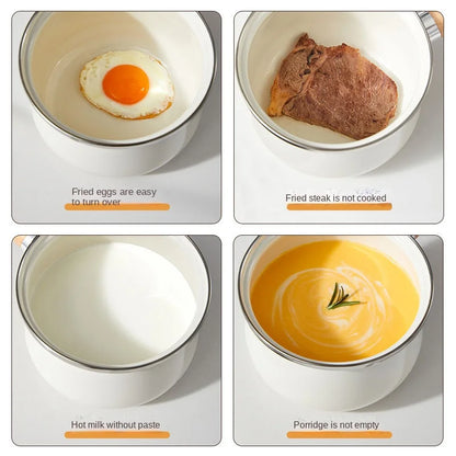 Non-stick milk pot ceramic baby complementary food pot baby enamel small milk pot gas stove induction cooker general
