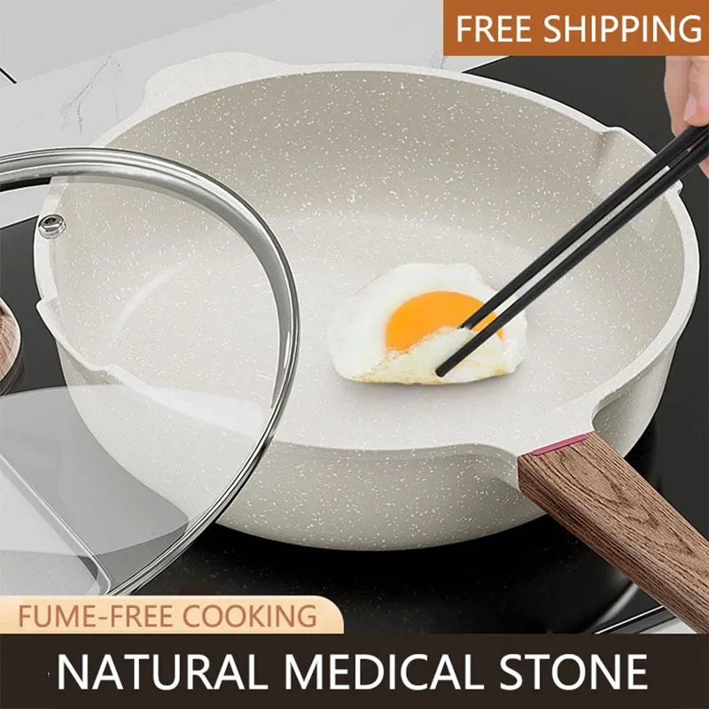 NonStick Pan Household Steak Fried Egg Frying Pan Smoke-Free Cooking Pot Crepe Artifact Pancake Frying Maker Kitchen Accessories