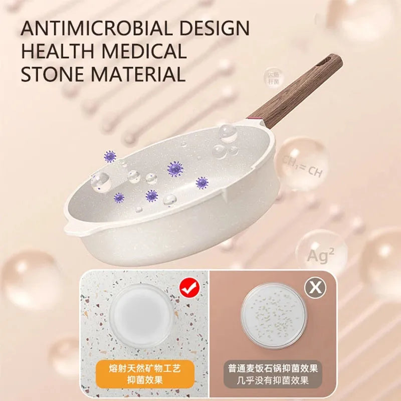 NonStick Pan Household Steak Fried Egg Frying Pan Smoke-Free Cooking Pot Crepe Artifact Pancake Frying Maker Kitchen Accessories