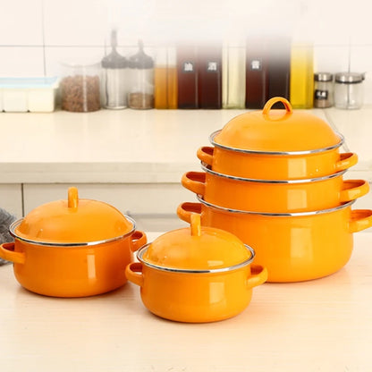 Nonstick Soup Pot Enamel Cooking Hot Pot Thick Bottom Stock Pot Handle Ramen Noodles Gas Cooker Kitchen Cookware