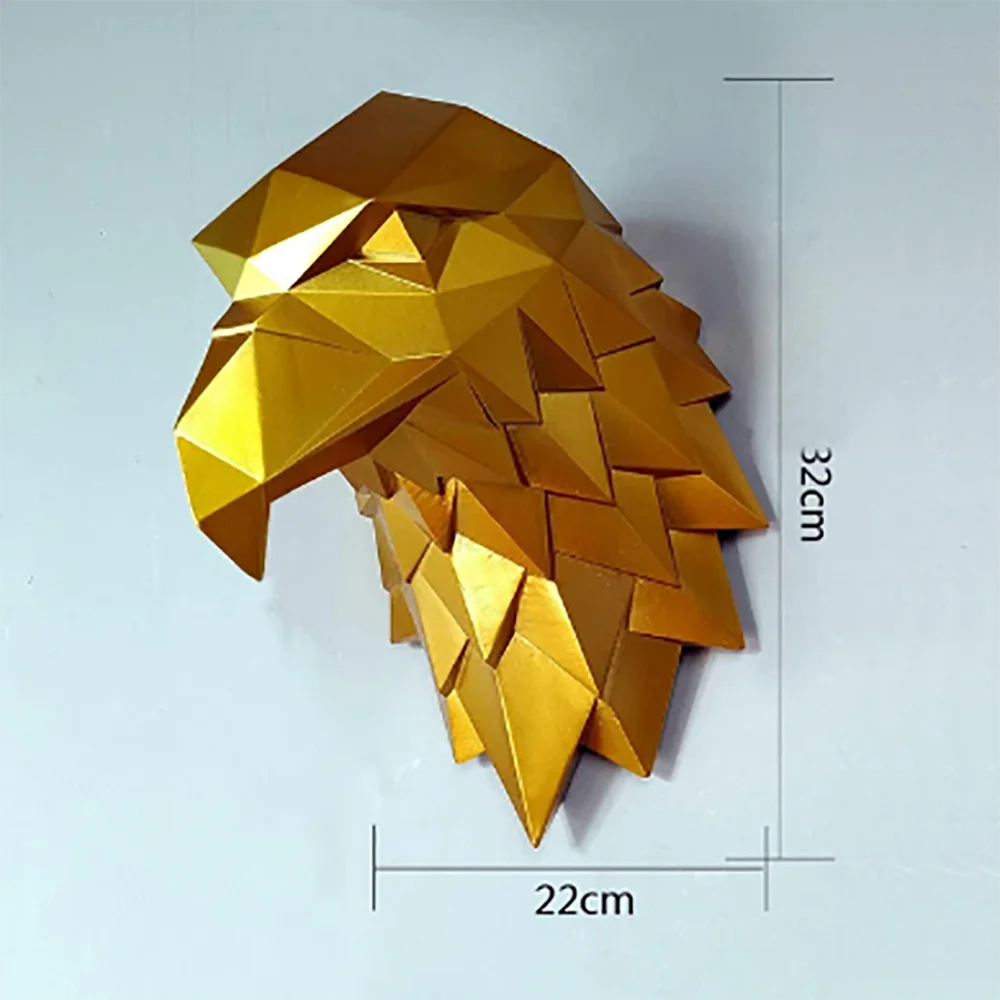 Nordic 3D Geometric Eagle Head Decoration Wall Hanging Creative Living Room Background Wall Animal Pendant Aesthetic Wall