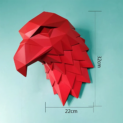 Nordic 3D Geometric Eagle Head Decoration Wall Hanging Creative Living Room Background Wall Animal Pendant Aesthetic Wall