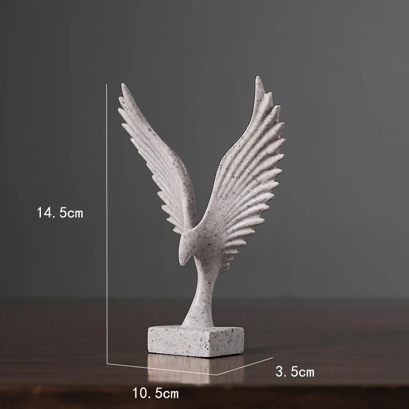 Nordic Abstract Resin Art Wings Figurine for Interior Aesthetic Home Decor Sculpture Living Room Ornaments Desk