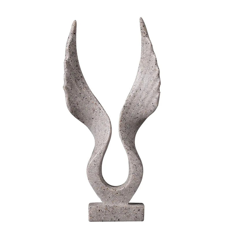Nordic Abstract Resin Art Wings Figurine for Interior Aesthetic Home Decor Sculpture Living Room Ornaments Desk