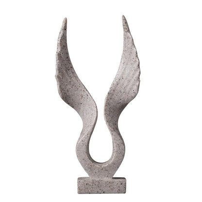 Nordic Abstract Resin Art Wings Figurine for Interior Aesthetic Home Decor Sculpture Living Room Ornaments Desk