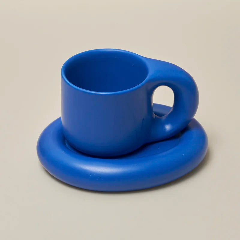 Nordic Ceramic Mug with Saucer Coffee Cup Drinking Cups and Saucers Home Office Tea Cup Coffee Cups Korean Mug Ceramic Plate