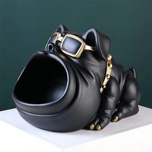 Nordic Cool Dog Statue French Bulldog Sculpture Piggy Bank Dog Figurine Big Mouth Storage Box Home Decoration Accessories Gift
