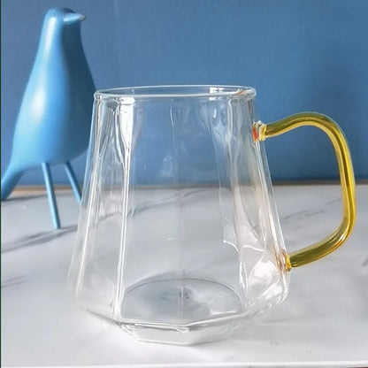 Nordic Diamond Noodle Cold Water Teapot Thickened transparent amber glass Home scented tea, juice tea set supplies Can be heated