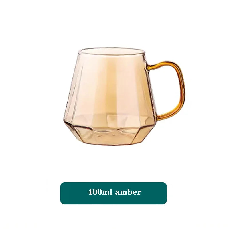 Nordic Diamond Noodle Cold Water Teapot Thickened transparent amber glass Home scented tea, juice tea set supplies Can be heated