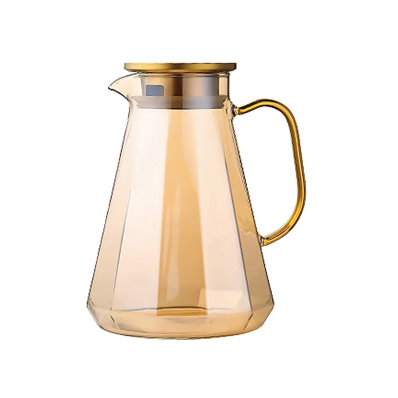 Nordic Diamond Noodle Cold Water Teapot Thickened transparent amber glass Home scented tea, juice tea set supplies Can be heated