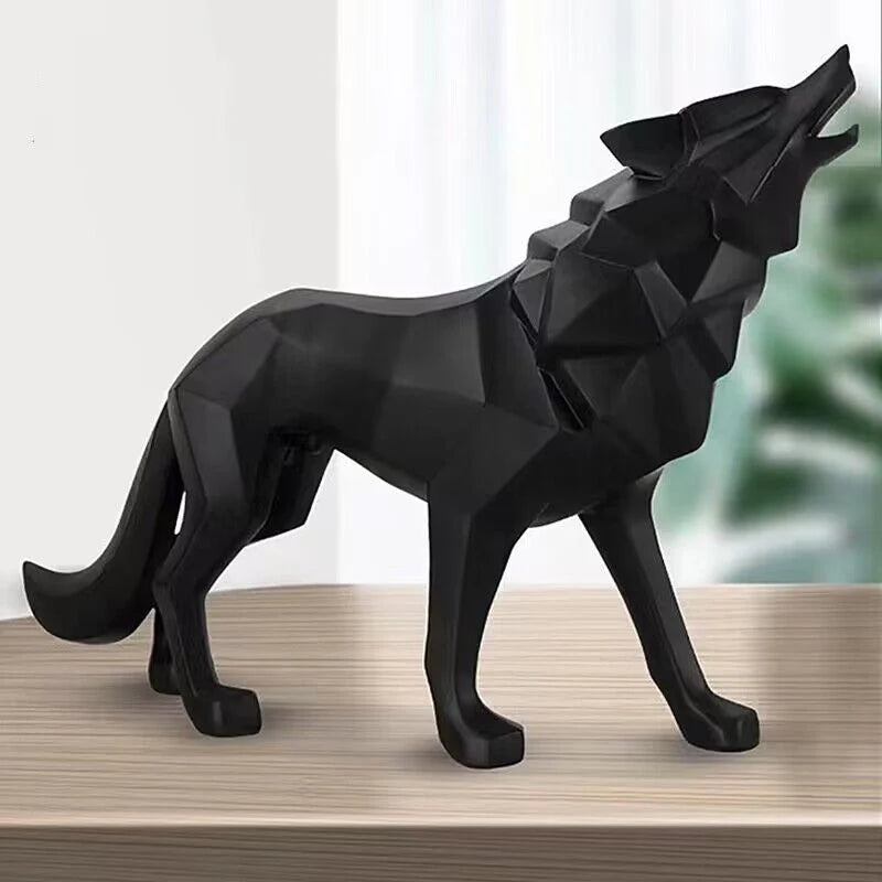 Nordic Geometric Wolf Decorative Statue Resin art Sculpture  Home Animal figurines Room Office accessories Free delivery
