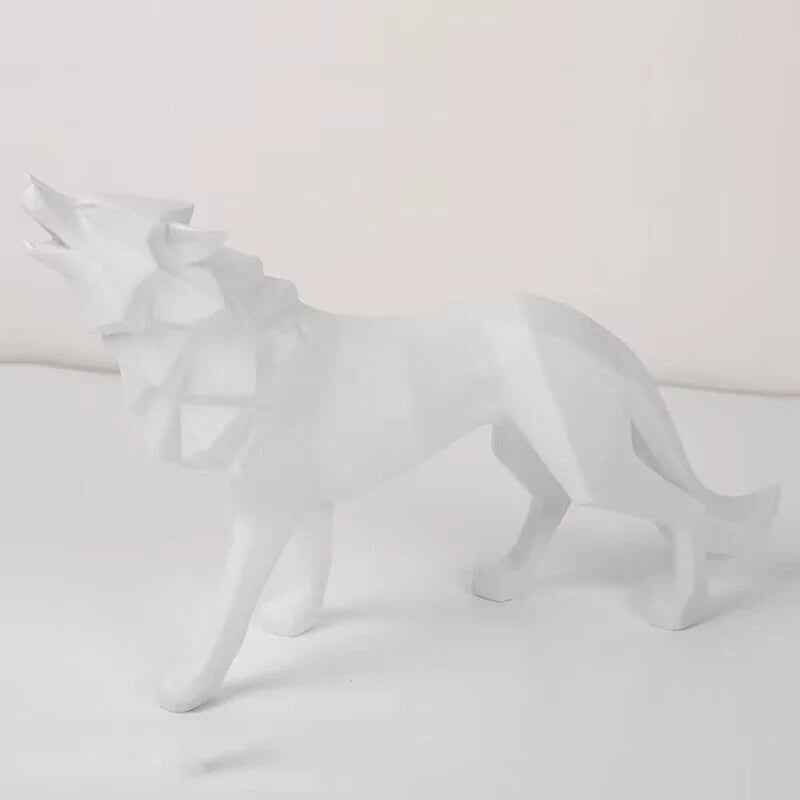 Nordic Geometric Wolf Decorative Statue Resin art Sculpture  Home Animal figurines Room Office accessories Free delivery