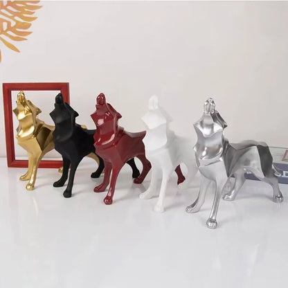 Nordic Geometric Wolf Decorative Statue Resin art Sculpture  Home Animal figurines Room Office accessories Free delivery