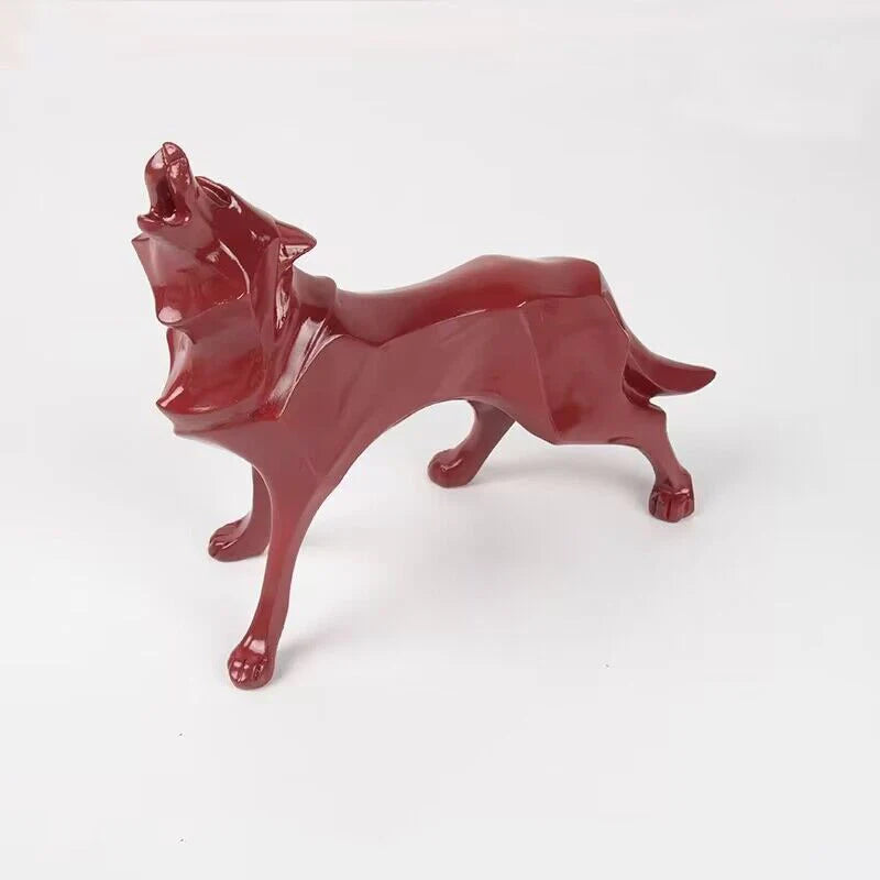 Nordic Geometric Wolf Decorative Statue Resin art Sculpture  Home Animal figurines Room Office accessories Free delivery